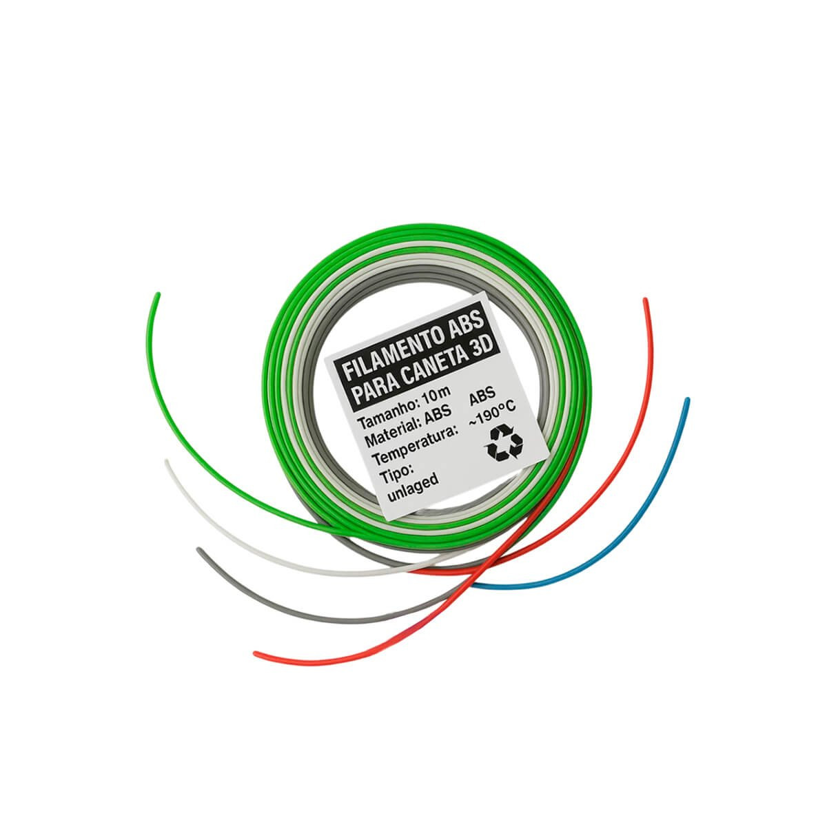 Filamento para Impressoras 3D | ABS Mix 7 Cores 7X10MTS 1.7MM | Premium