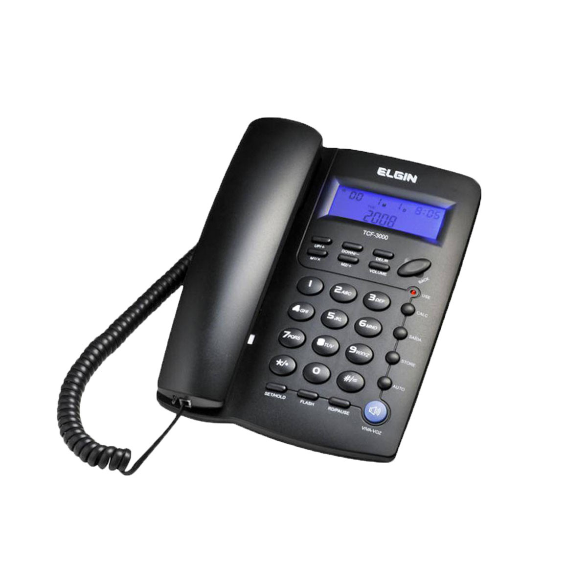 Telefone com fio Elgin TCF3000 com Identificador de Chamada e Viva Voz | Preto