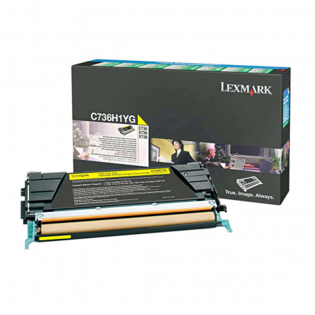 Toner Lexmark C736H1YG Amarelo | X736DE X738DE X738DTE C736DN | Original 10k