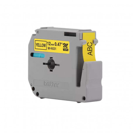 Fita Rotulador Brother 12mm M-K631 MK631 Preto/Amarelo | Original
