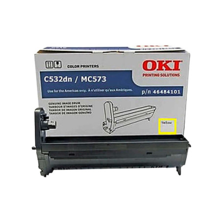 Cartucho de Cilindro Okidata C532 C542 MC573 MC573 Amarelo 46484101 | Original 30k