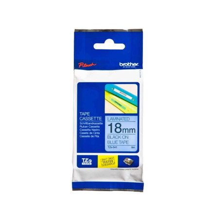 Fita Rotulador Brother 18mm TZE-541 TZE541 Preto/Azul | Original