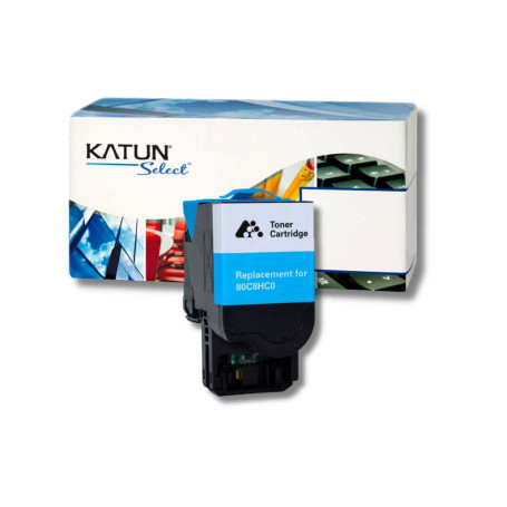Toner Compatível com Lexmark CX410DE CX410DTE CX510DE CX510DHE Ciano | 80C8HC0 | Katun Select 3k