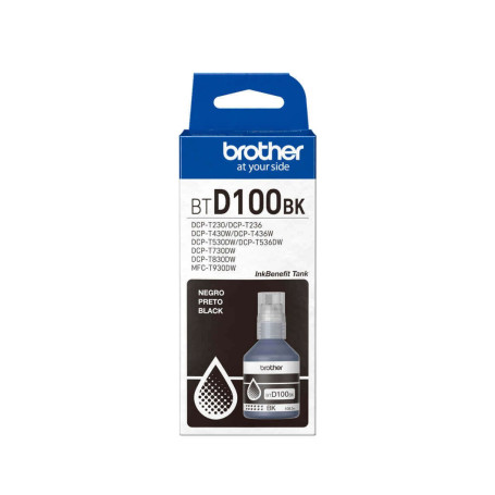 Tinta Brother BTD100BK BT-D100 Preto | DCP-T230 DCP-T430W DCP-T530DW DCP-T730DW | Original 108ml