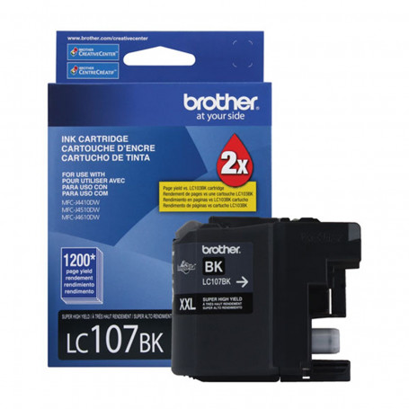 Cartucho de Tinta Brother LC-107BK LC-107 Preto | MFC-J4410DW MFC-J4510DW MFC-J4610DW Original 25ml