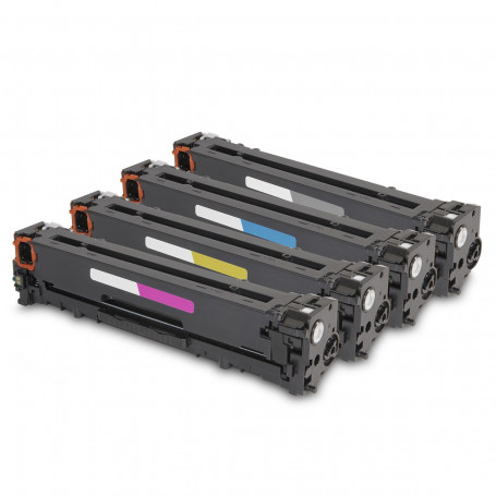 Kit 4 Toner Compatível com HP CB540A CB541A CB542A CB543A | CP1215 CP1510 CP1515 CP1518 | Premium