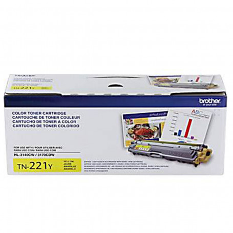 Toner Brother TN221Y TN221 Amarelo | HL3140CW HL3170CDW MFC9130CW MFC9330CDW | Original 1.4k