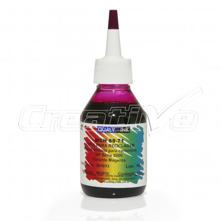 Tinta HP Corante Magenta Universal com Bico Aplicador MC3H-1180 | Qualy Ink 100g