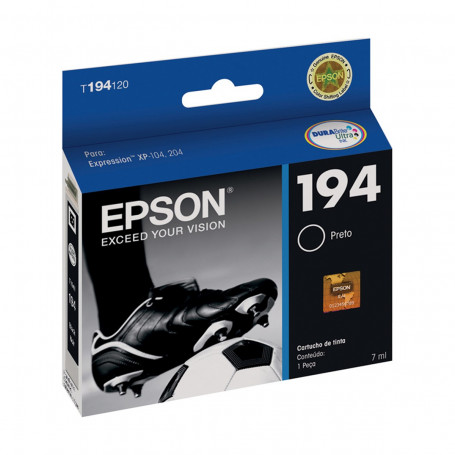 Cartucho de Tinta Epson T194120 T194 Preto | Expression XP204 XP 204 | Original 4ml