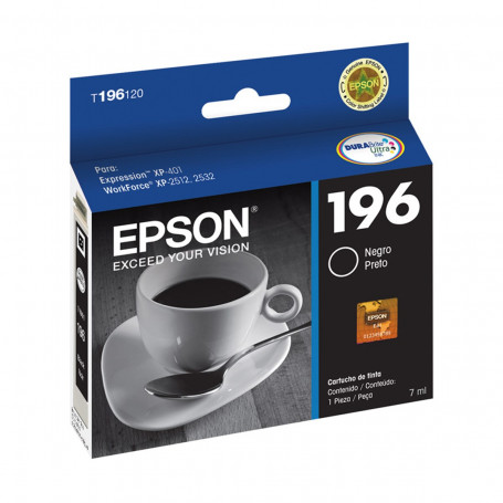 Cartucho de Tinta Epson T196120 T196 Preto | XP401 XP411 WF-2532 | Original 5ml