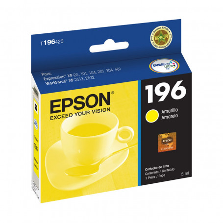 Cartucho de Tinta Epson T196420 T196 Amarelo | XP101 XP201 XP214 XP401 XP411 WF-2532 | Original 4ml