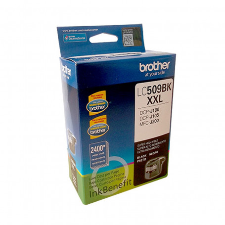 Cartucho de Tinta Brother LC-509BK LC509 Preto | DCP-J105 MFC-J200 DCP-J100 | Original 50ml
