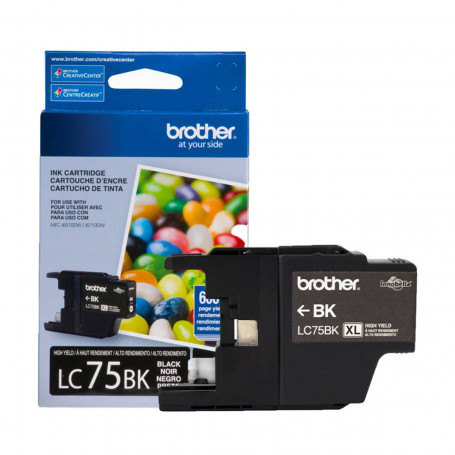Cartucho de Tinta Brother LC-75BK LC-75 Preto | MFC-J6510DW MFC-J6710DW MFC-J430W | Original 13ml