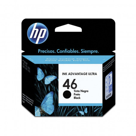 Cartucho de Tinta HP 46 CZ637AL CZ637AB Preto | Deskjet Ink Advantage 2529 4729 5738 | Original 26ml