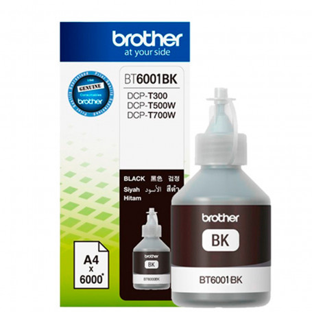 Tinta Brother BT-6001BK BT6001 Preto | DCP-T300 DCP-T500W DCP-T700W MFC-T800W | Original 108ml