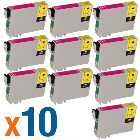 Kit 10 Cartucho de Tinta Compatível com Epson T063 T063320 Magenta | CX3700 C67 CX7700 C87 12 ml