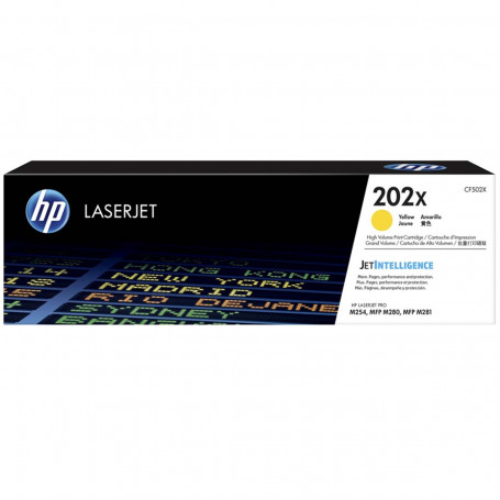 Toner HP CF502X 202X Amarelo | M281FDW M-281FDW M254DW M-254DW | Original 2.5k