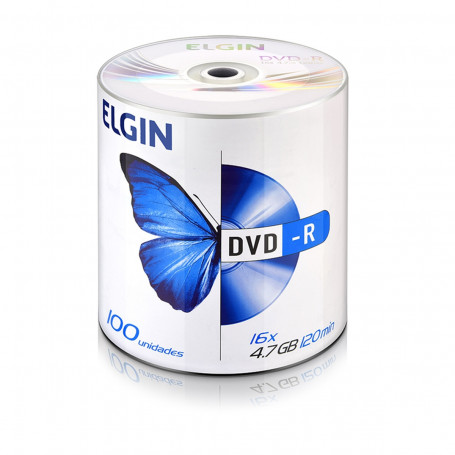 DVD-R Elgin Bulk com 100 Unidades 82050 | Capacidade de 4,7GB ou 120MIN e Velocidade de 16x
