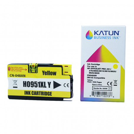Cartucho de Tinta Compatível com HP 951XL Amarelo CN048AL | Officejet 251DW | Katun Business Ink