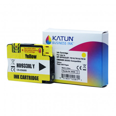 Cartucho de Tinta Compatível com HP 933XL Amarelo CN056AN | Officejet 7110 7612 | Katun Business Ink