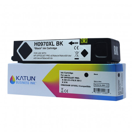 Cartucho de Tinta Compatível com HP 971XL CN625AM Preto | X476DW X476DN X451 | Katun Business Ink 9k