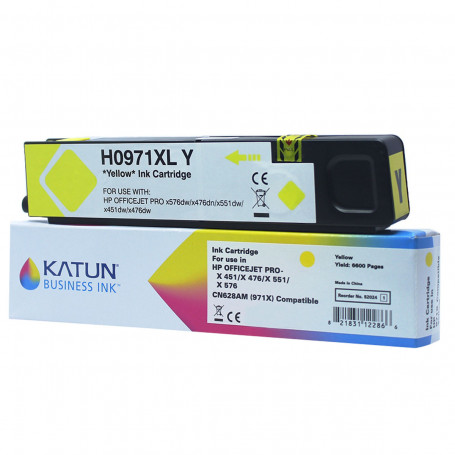 Cartucho de Tinta Compatível com HP 971XL CN628AM Amarelo | X476DW X451DW | Katun Business Ink