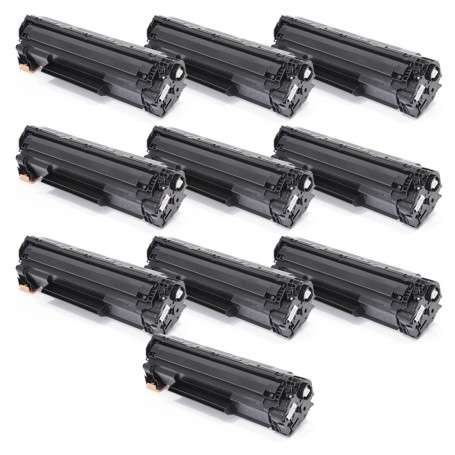 Kit 10 Toner Compatível com HP P1505 M1120 M1132 P1102 | 85A 36A 35A Universal Premium 1.8k