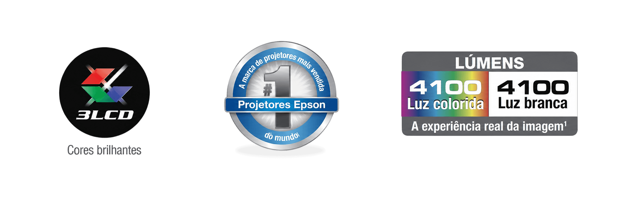 Tecnologia Epson 3LCD, marca de projetores mais vendida e brilho de 4.100 lúmens em cores e branco